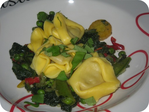 Tortelloni met gemengde groenten