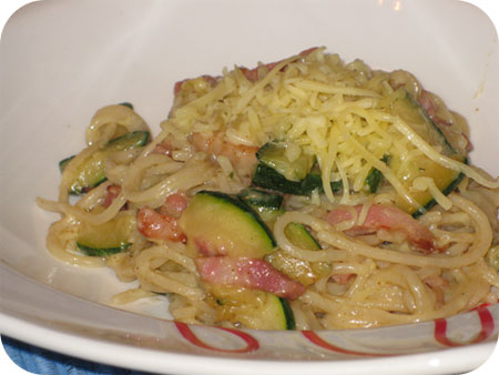Spaghetti Courgette Carbonara