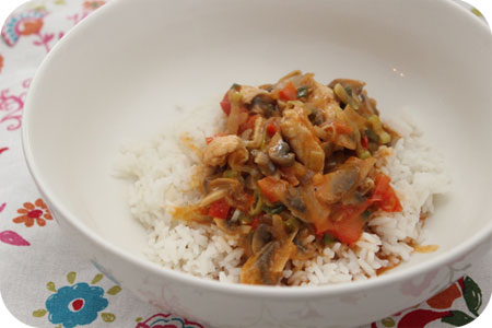Thaise Curry met Kipfilet, Champignons en Paprika