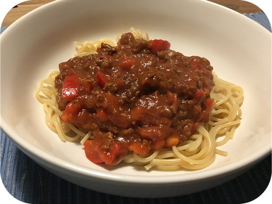 Spaghetti met Pepernotensaus