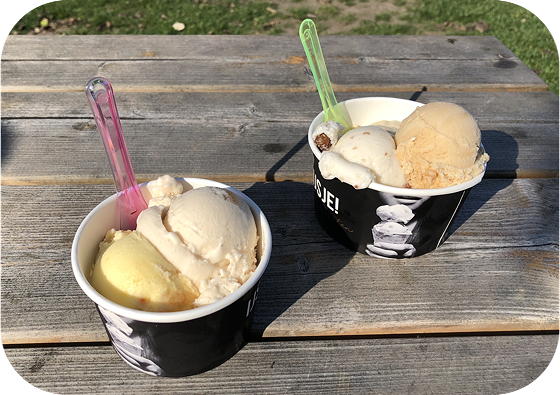 Een ijsje eten bij ijsboerderij Labora op Texel