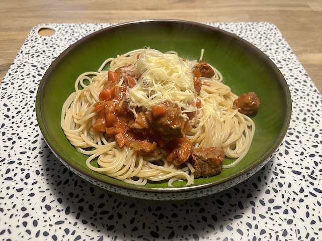 Spaghetti Bolognese van de Barbecue